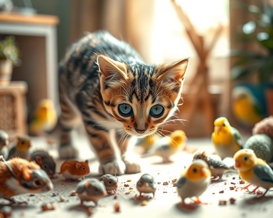 uvajanje mačke med majhne živali