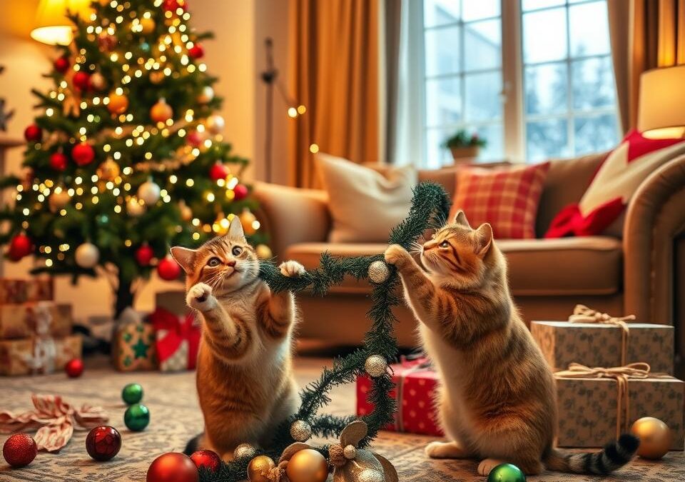 Božične nesreče z mačkami – kako jih preprečiti?