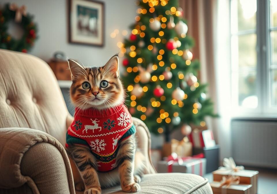 Božični puloverji za mačke – ali jih res potrebujejo?