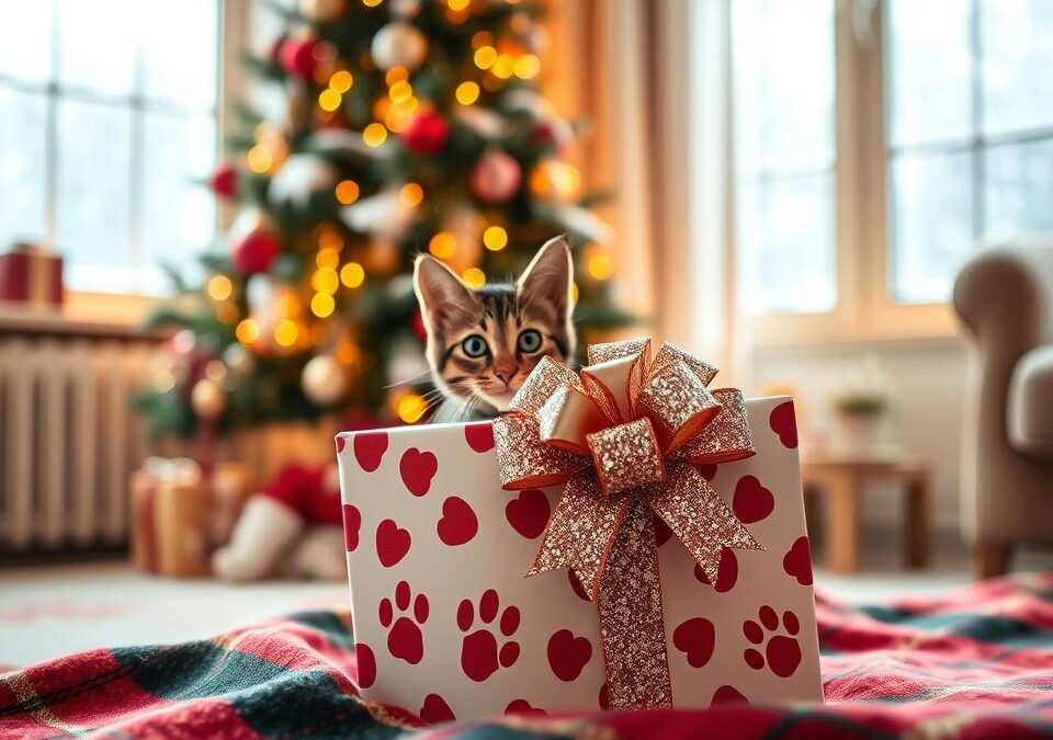 Kaj podariti mački za božič? – 10 daril, polnih ljubezni