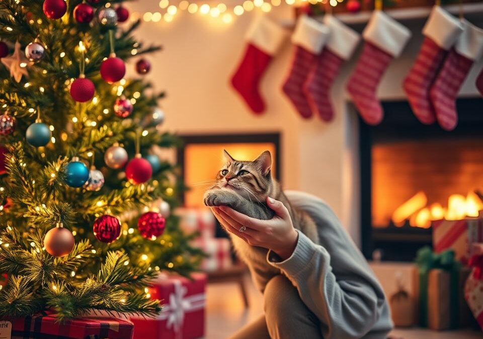 Božično fotografiranje z mačko – tako bo tvoja fotografija popolna