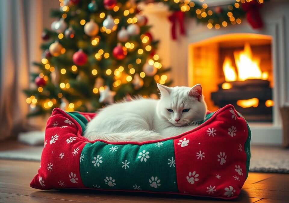 Kako pripraviti božično ležišče za mačko?