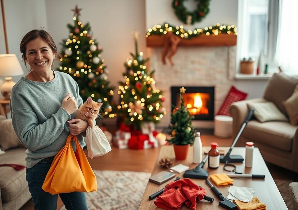 Božično čiščenje za lastnike mačk – kako se pripraviti