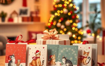 Božične natisljive darilne kartice za ljubitelje mačk