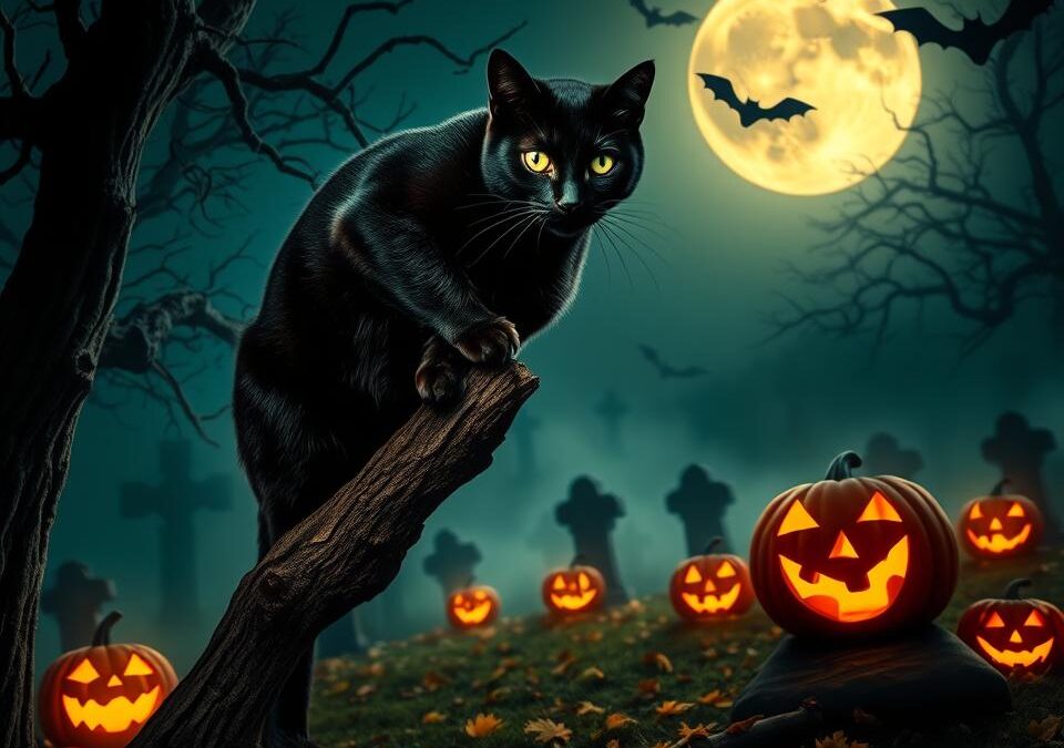 Mačka in noč čarovnic – nevarno ali zabavno?