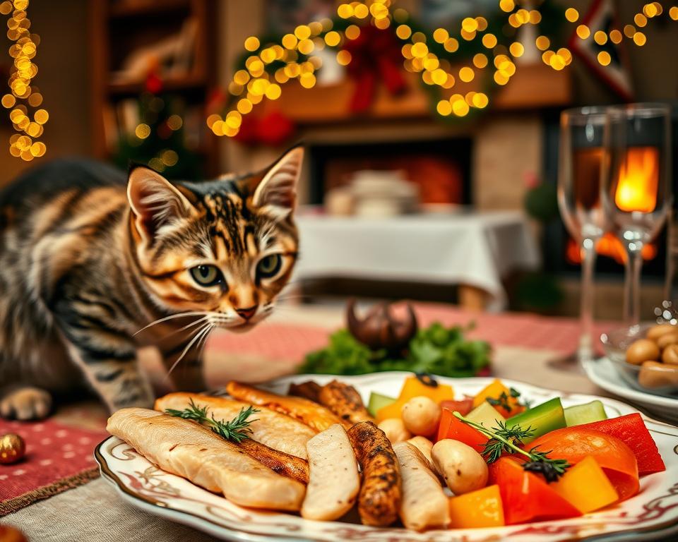 hrana ob dnevu zahvalnosti in mačka