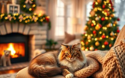 Kamin in mačka – pravi božični občutek