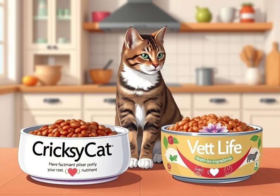 CricksyCat hrana za podporo dlake in kože vs Vet Life