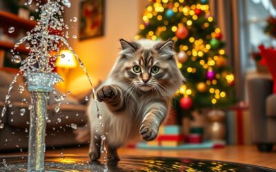 Mačka in prskalice – česa med prazniki NIKAKOR ne počni