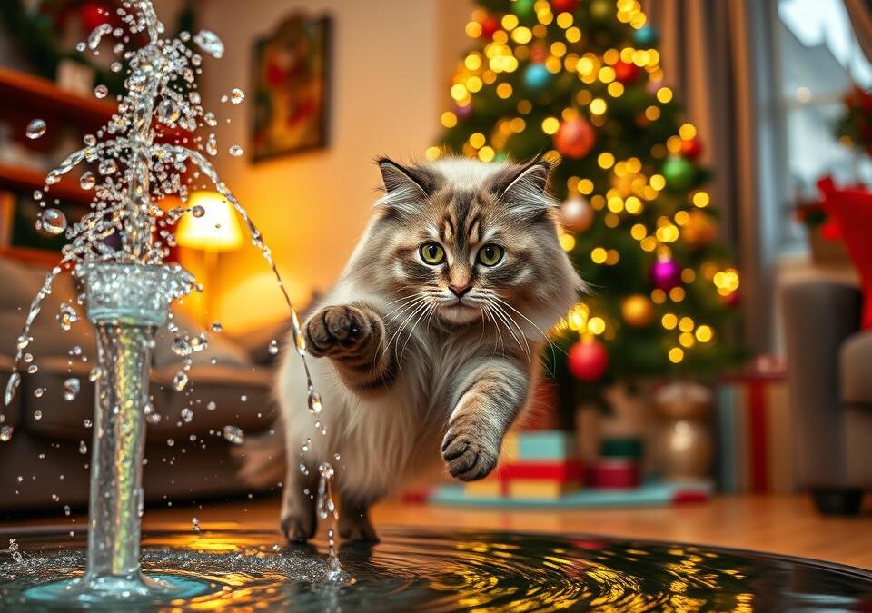 Mačka in prskalice – česa med prazniki NIKAKOR ne počni