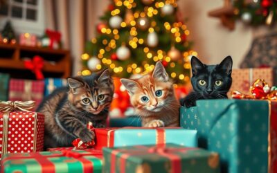 Mačke in odpiranje božičnih daril – veselje ali nevarnost?