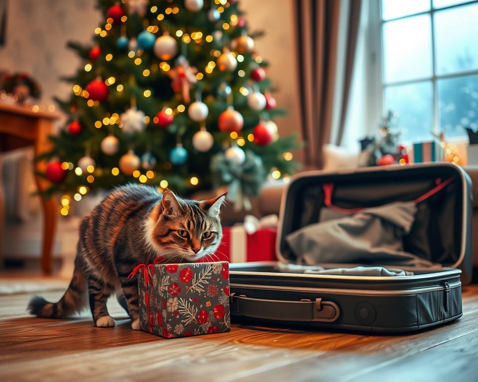potovanje z mačko med božičem