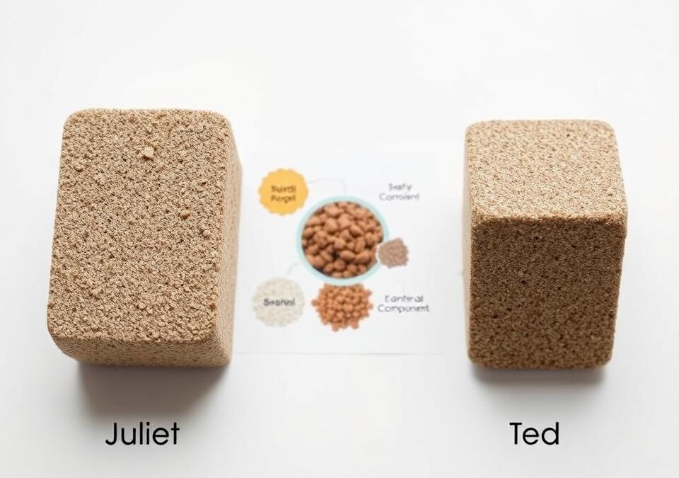 Juliet vs Ted: razlike v sestavi in velikosti briketov