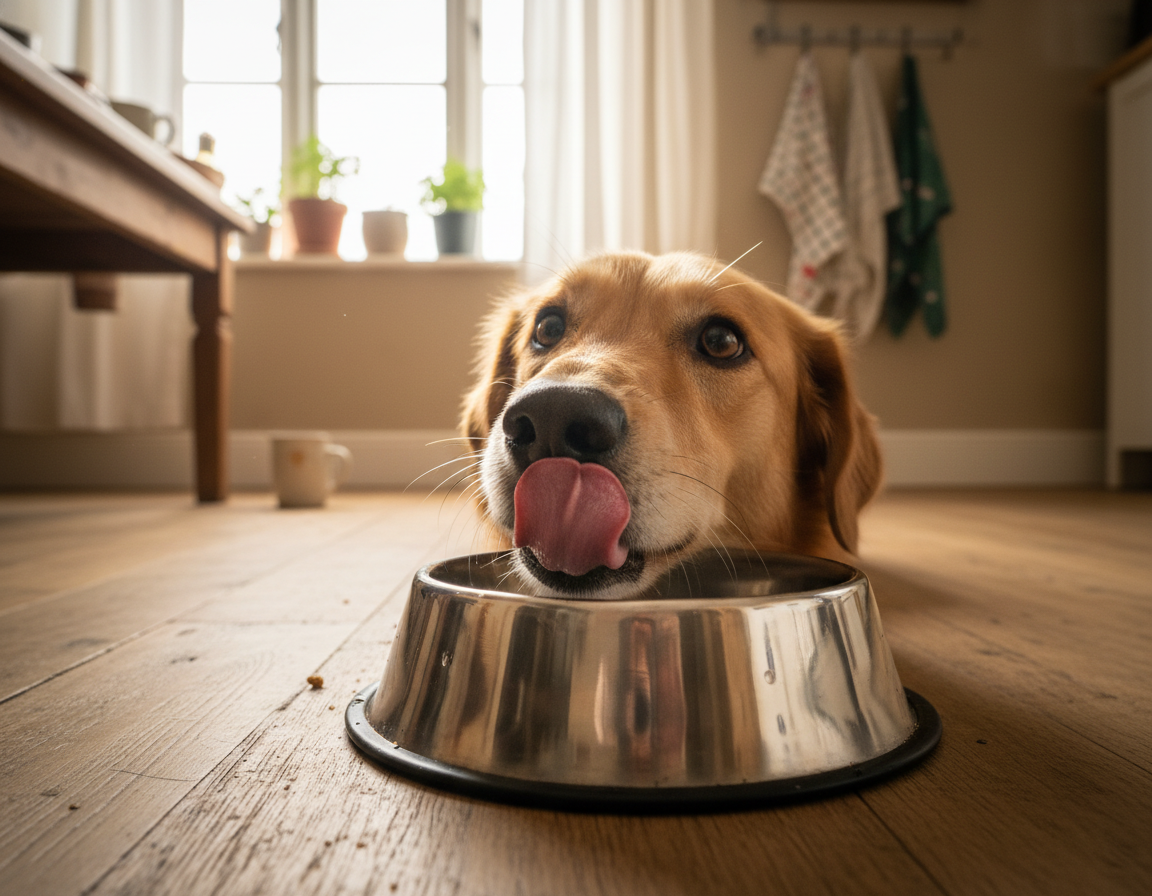 Zakaj pes liže posodo tudi po jedi?