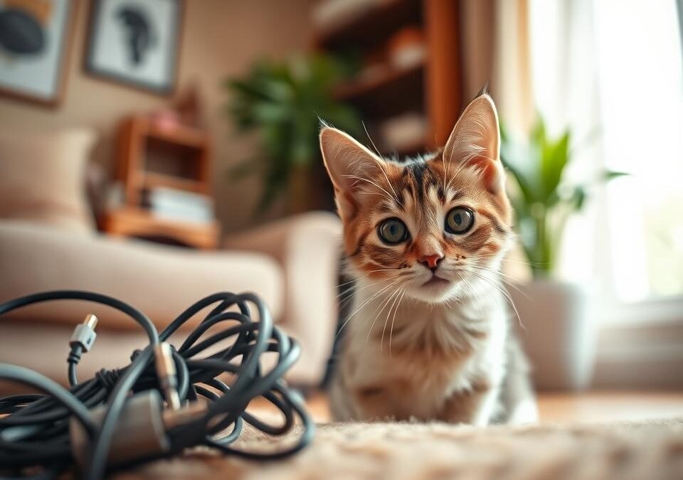 Skrivanje električnih kablov pred mačko – Vse, kar moraš vedeti o tem!