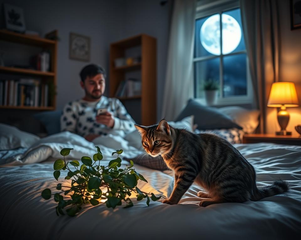 težave z nočnim vedenjem mačke