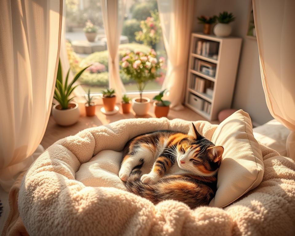 ustvarjanje mirnega okolja za spanje mačke