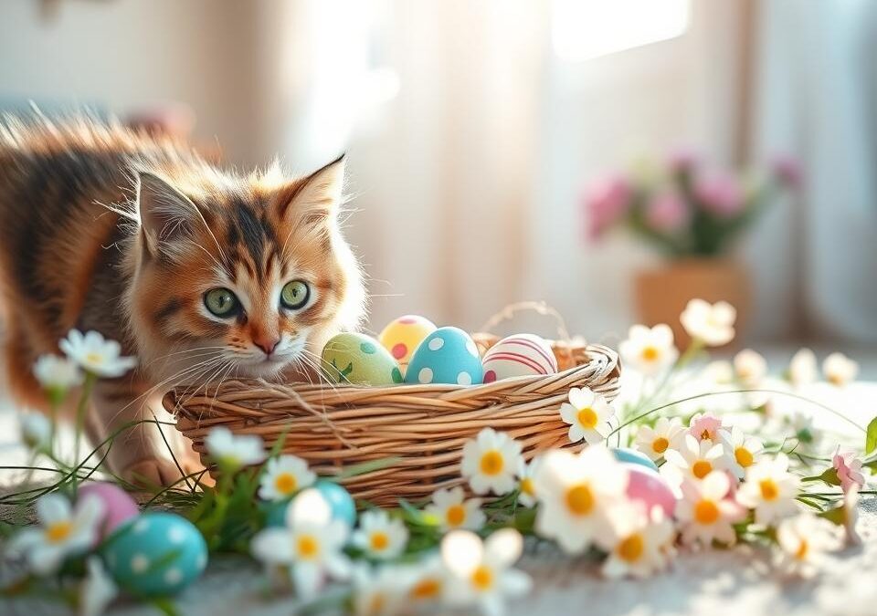 Mačka in velikonočno polivanje – velikonočni vodič za preživetje