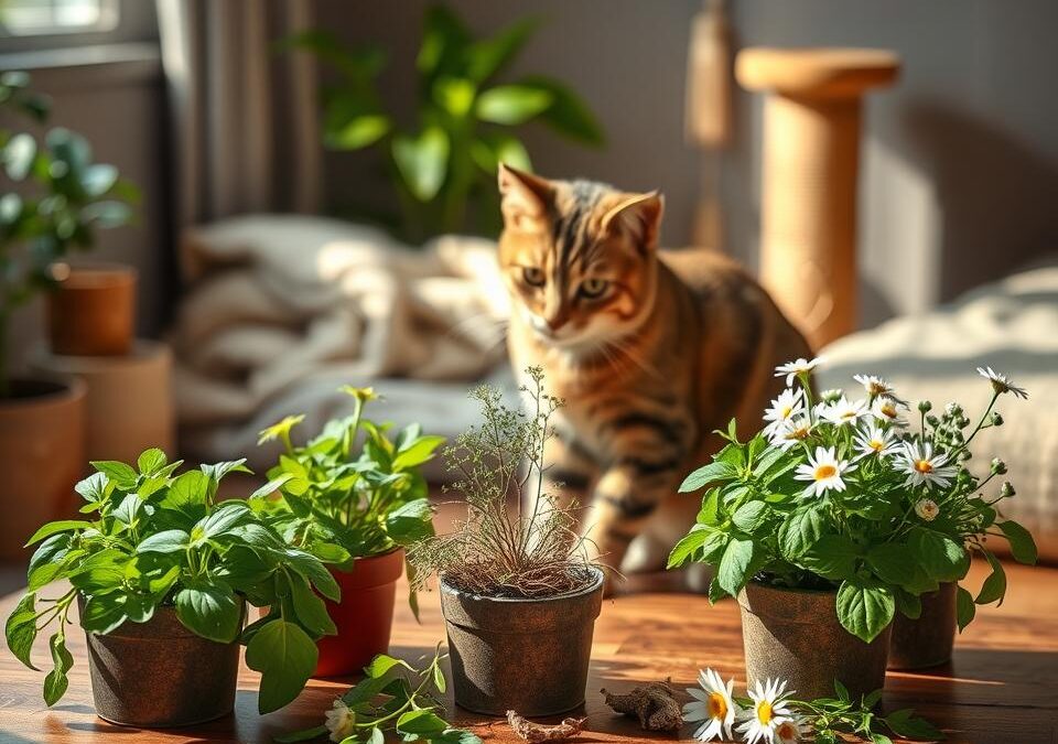 Zelišča s pomirjevalnim učinkom za mačke – Vse, kar moraš vedeti o tem!