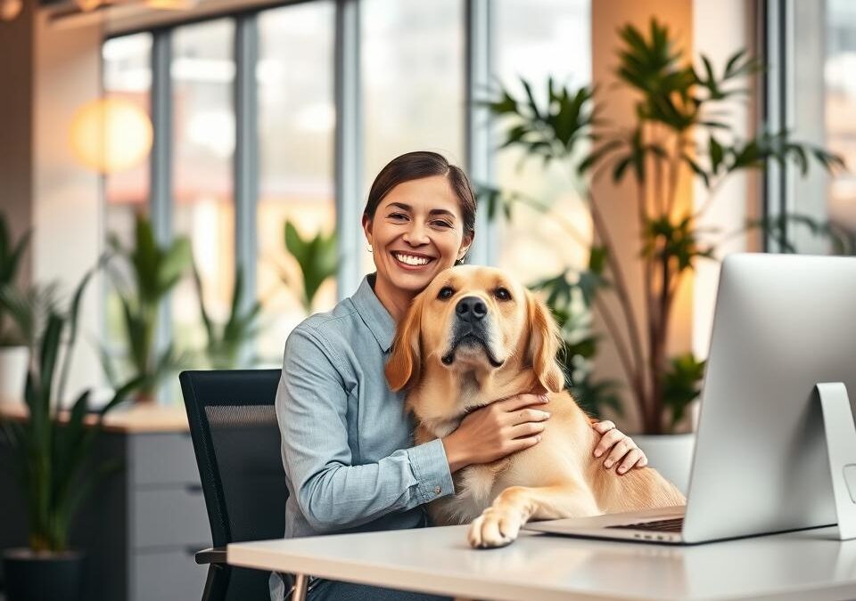 Zmanjševanje stresa v pisarni s psom – Vse, kar moraš vedeti o tem!
