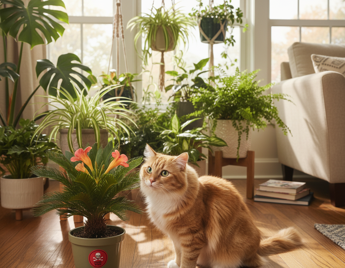 izogibanje strupenim rastlinam za mačko