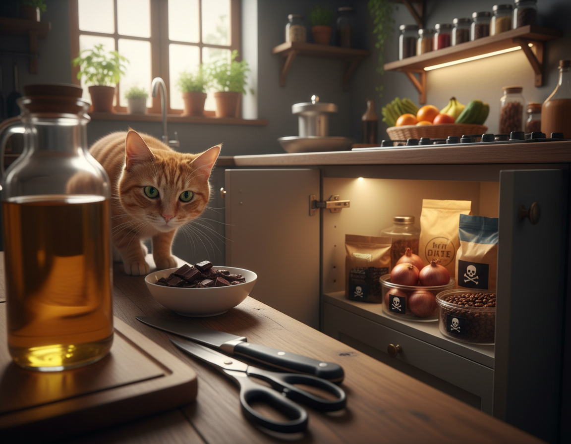 kuhinjske nevarnosti za mačko