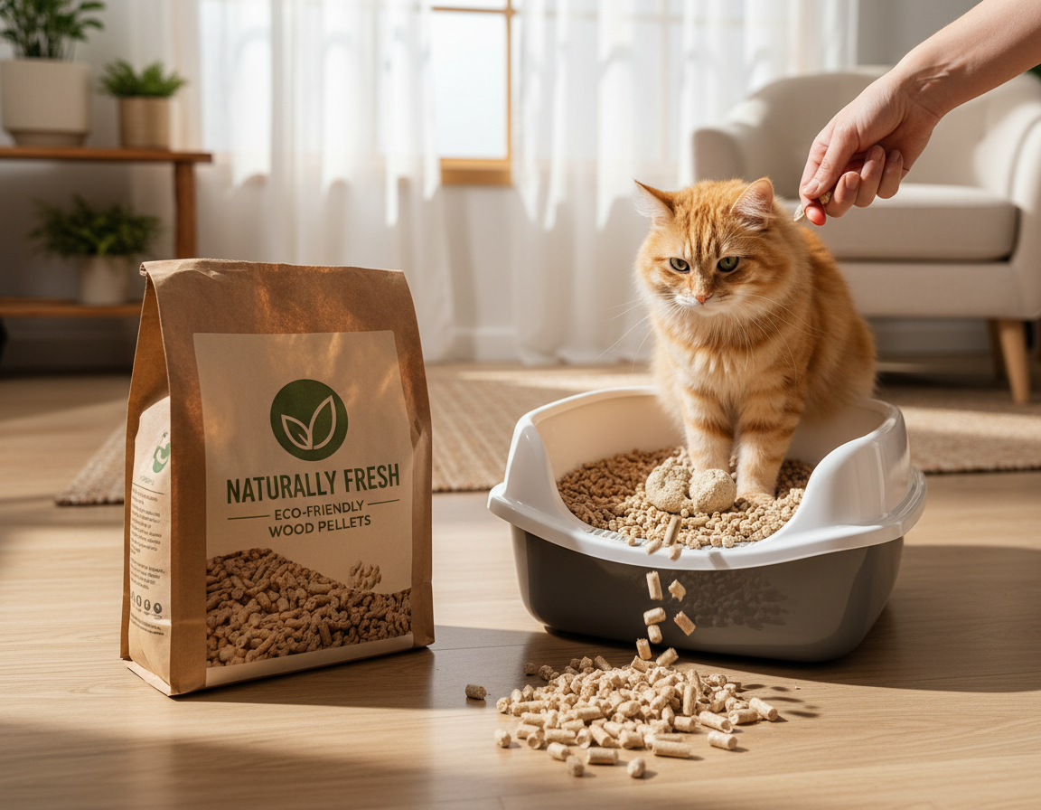 mačji pesek iz lesenih peletov