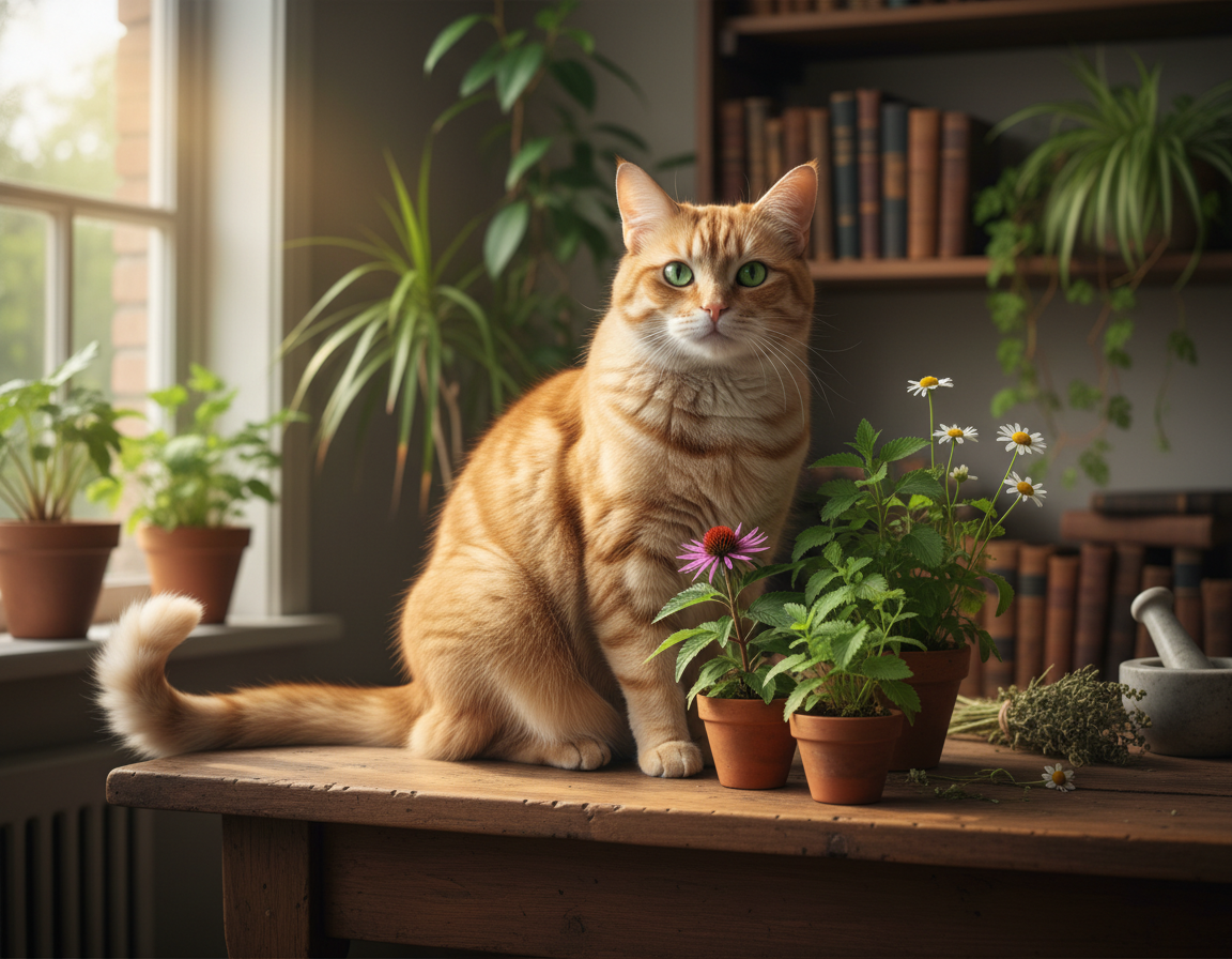 naravno krepitev imunosti mačke z zelišči