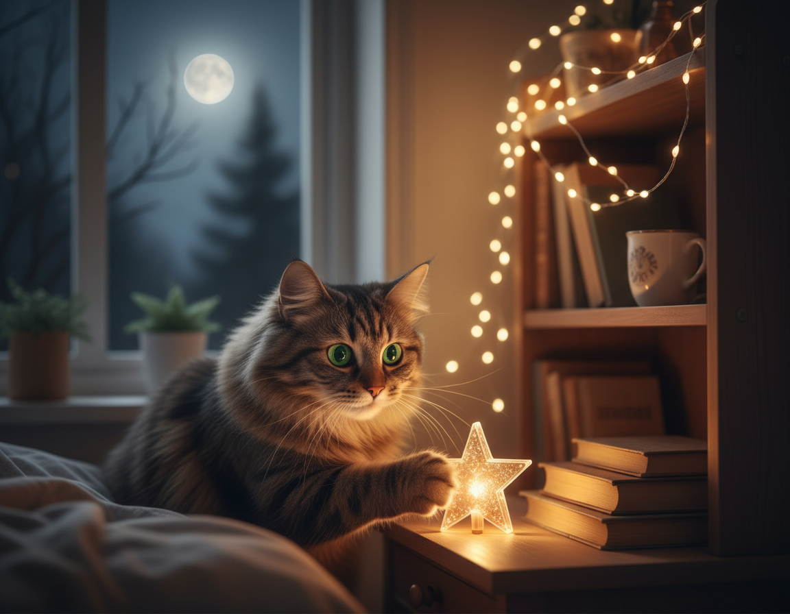nočni viri svetlobe za mačko