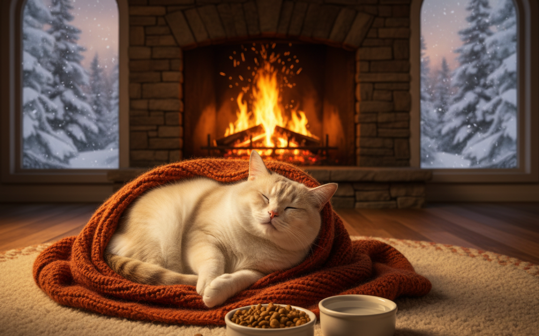 Povečane kalorične potrebe mačke pozimi – Vse, kar moraš vedeti o tem!