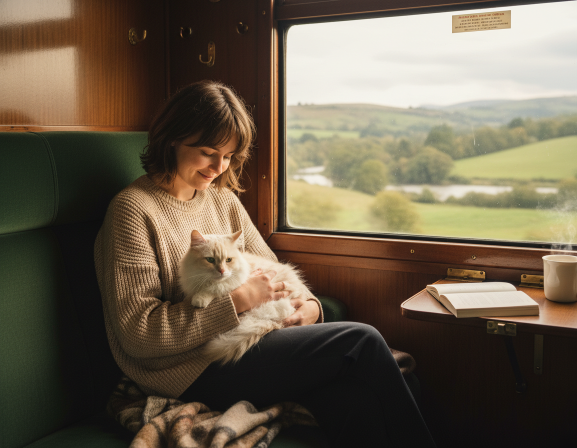 pravila potovanja z vlakom z mačko