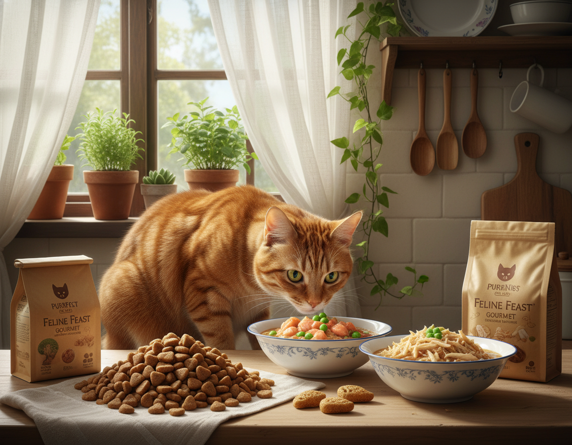 prehrana z visoko vsebnostjo beljakovin za mačke