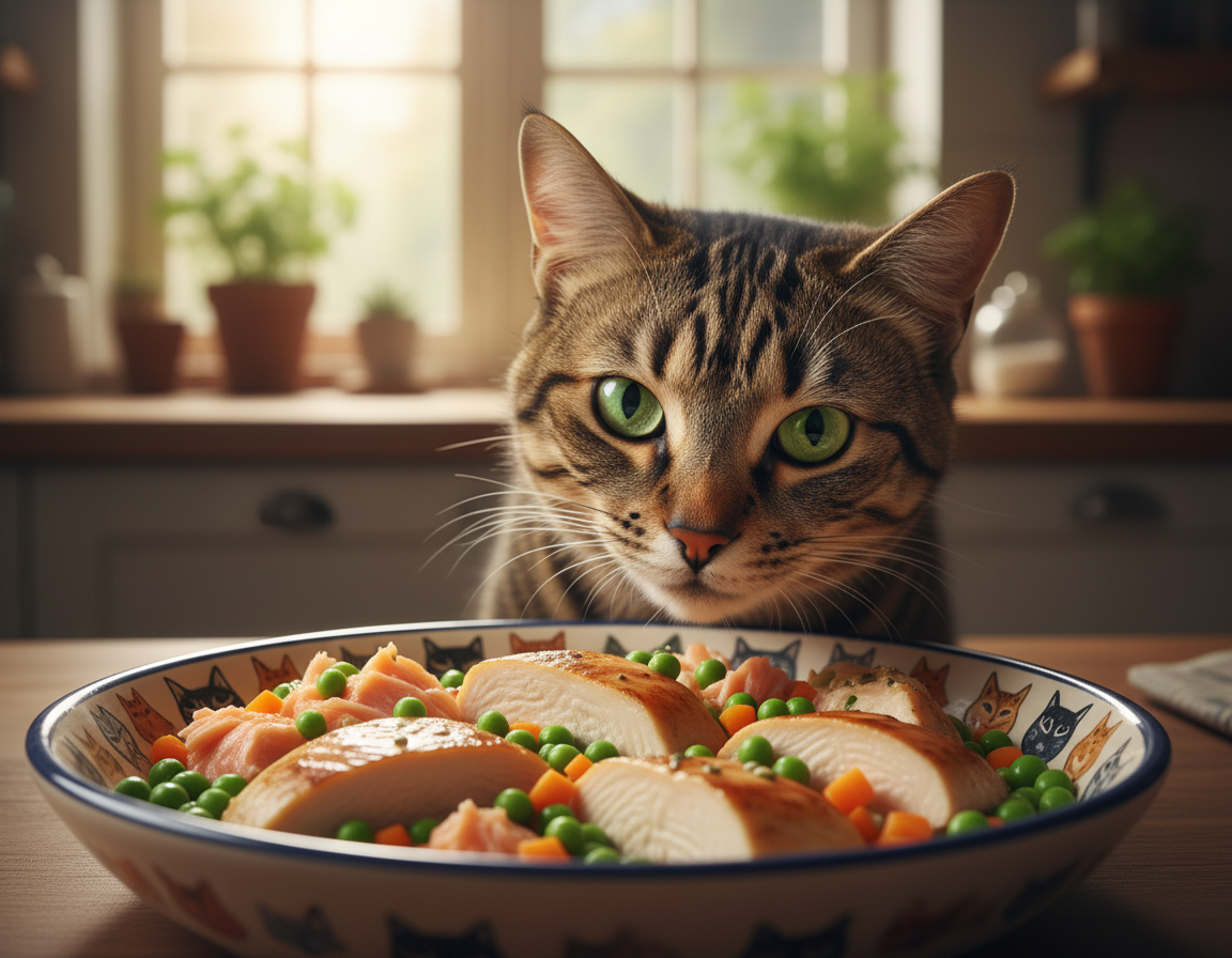 prehrana z visoko vsebnostjo beljakovin za mačko