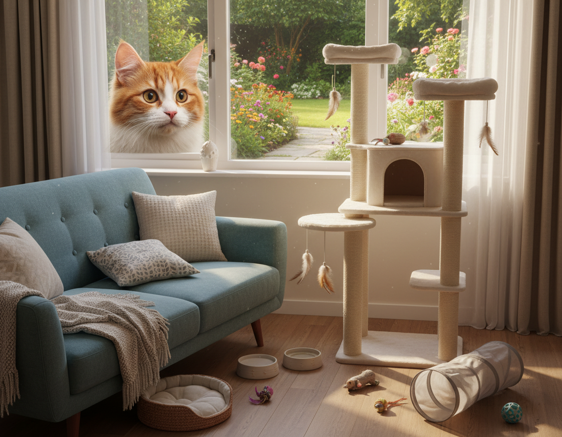 preprečevanje pobega mačke iz doma