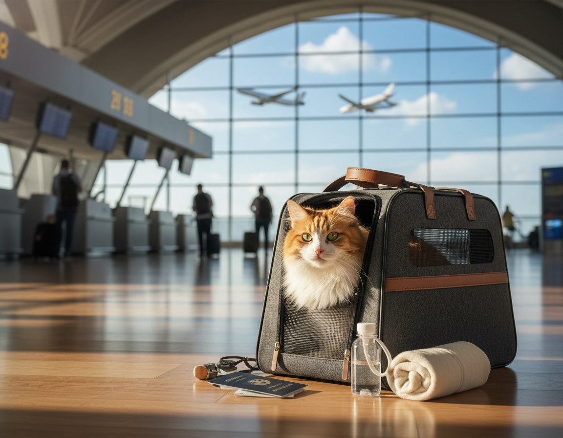 priprava-macke-na-potovanje-z-letalom priprava mačke na potovanje z letalom