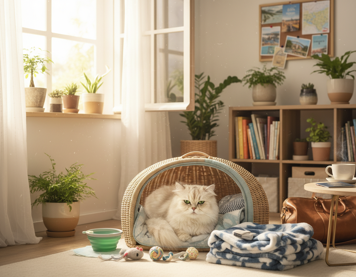 priprave na mirno potovanje mačke