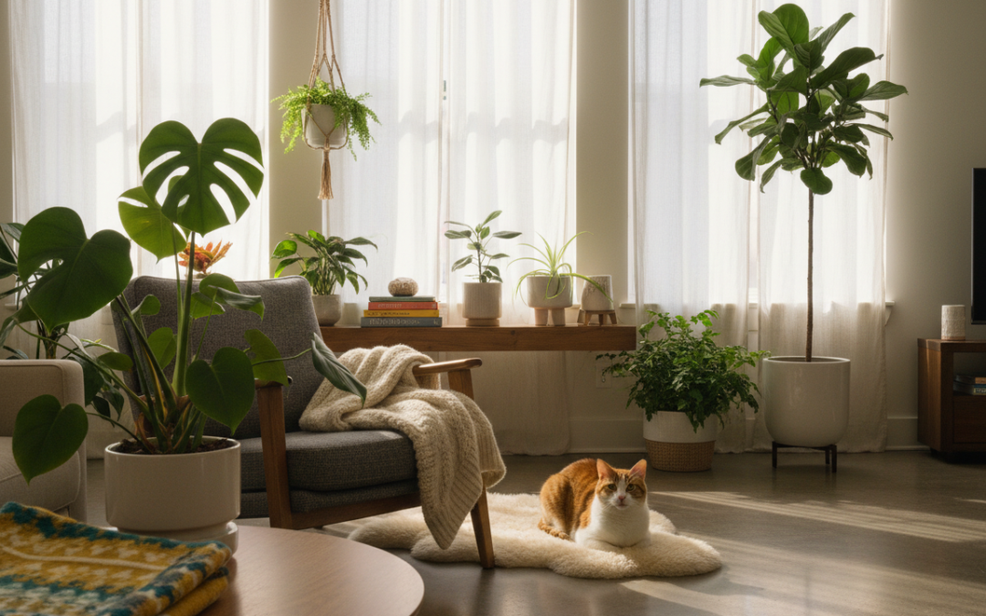 Rastline in notranje oblikovanje v domu z mačko – Vse, kar moraš vedeti o tem!
