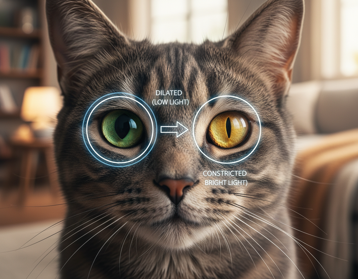 spremembe velikosti zenic pri mačkah