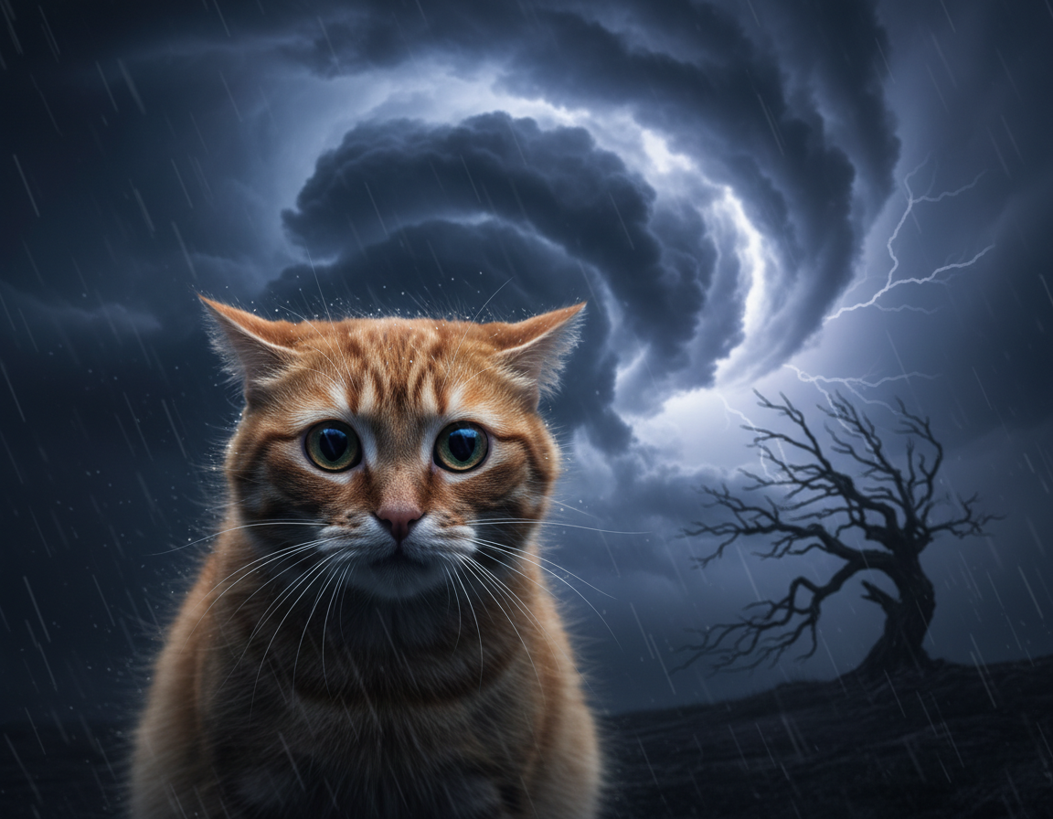 strah mačke pred nevihto