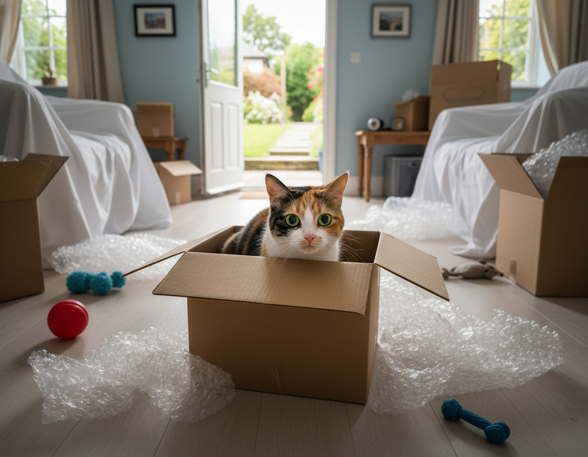 strah mačke pred selitvijo v nov dom