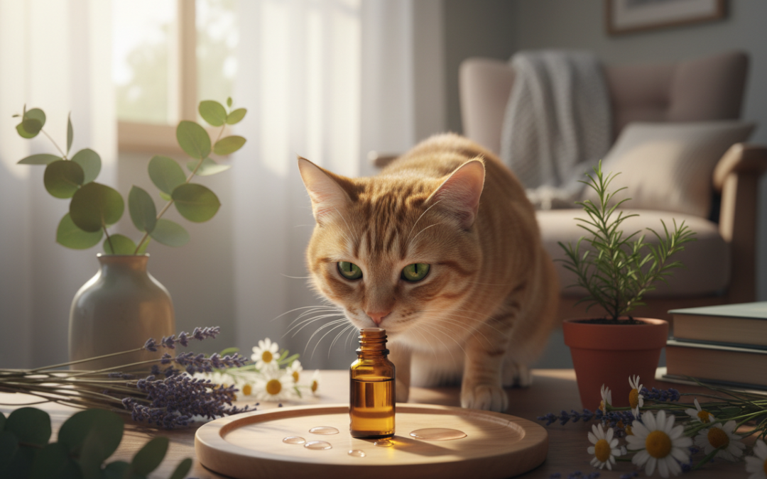 Vpliv eteričnih olj na mačke – Vse, kar moraš vedeti o tem!