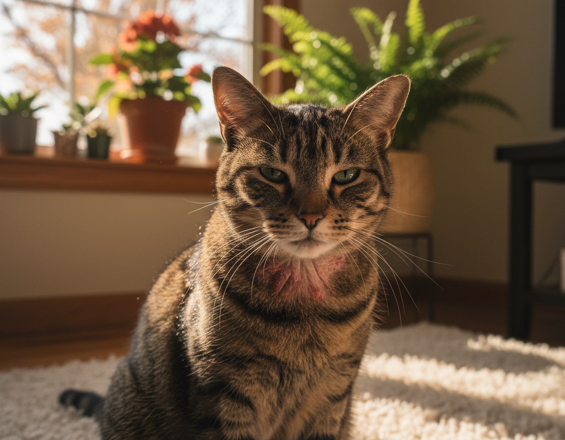 draženje kože pri mačkah zaradi vremena