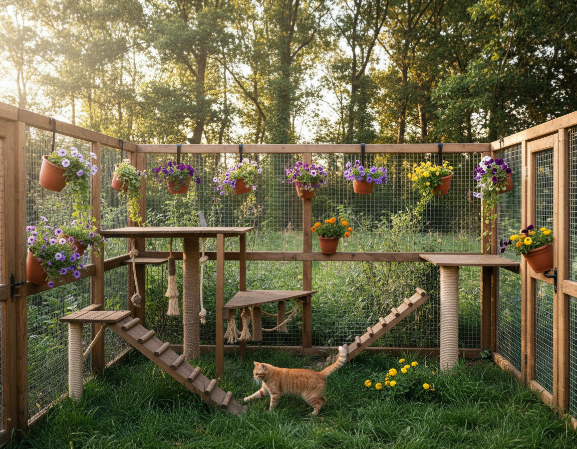 gradnja zunanjega ograjenega prostora za mačko