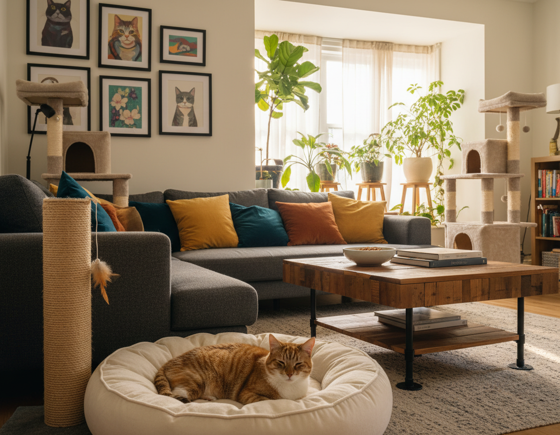 ideje za ureditev doma, prilagojenega mačkam