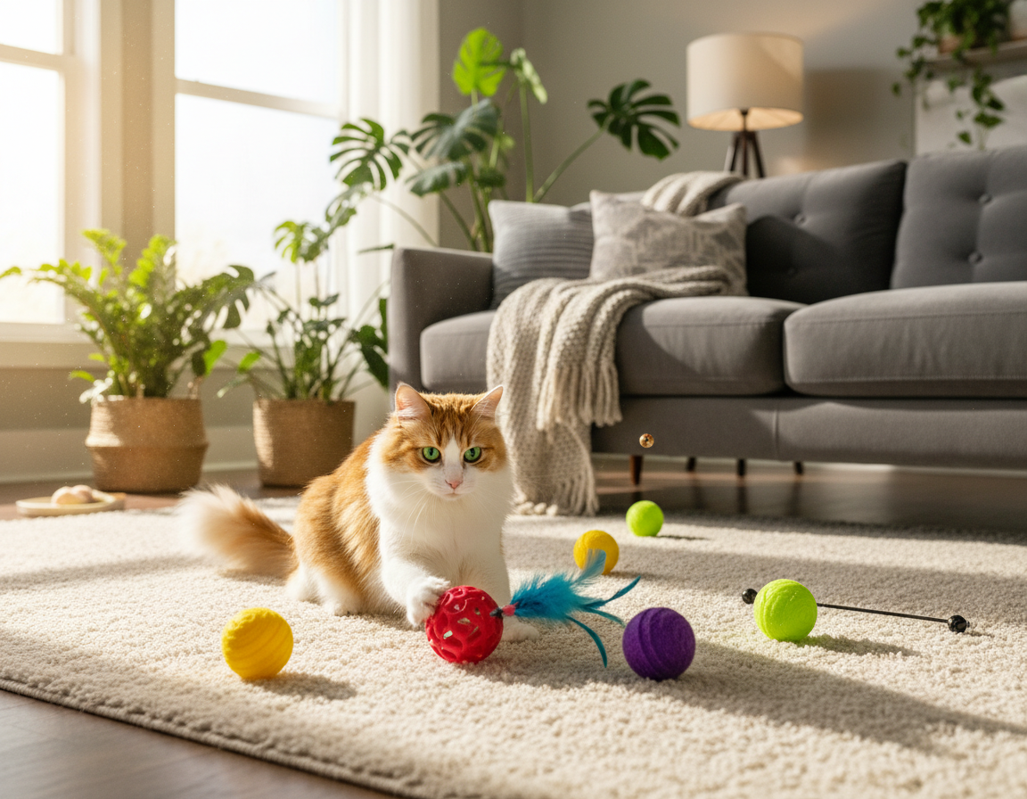 interaktivne igre z žogicami za mačke