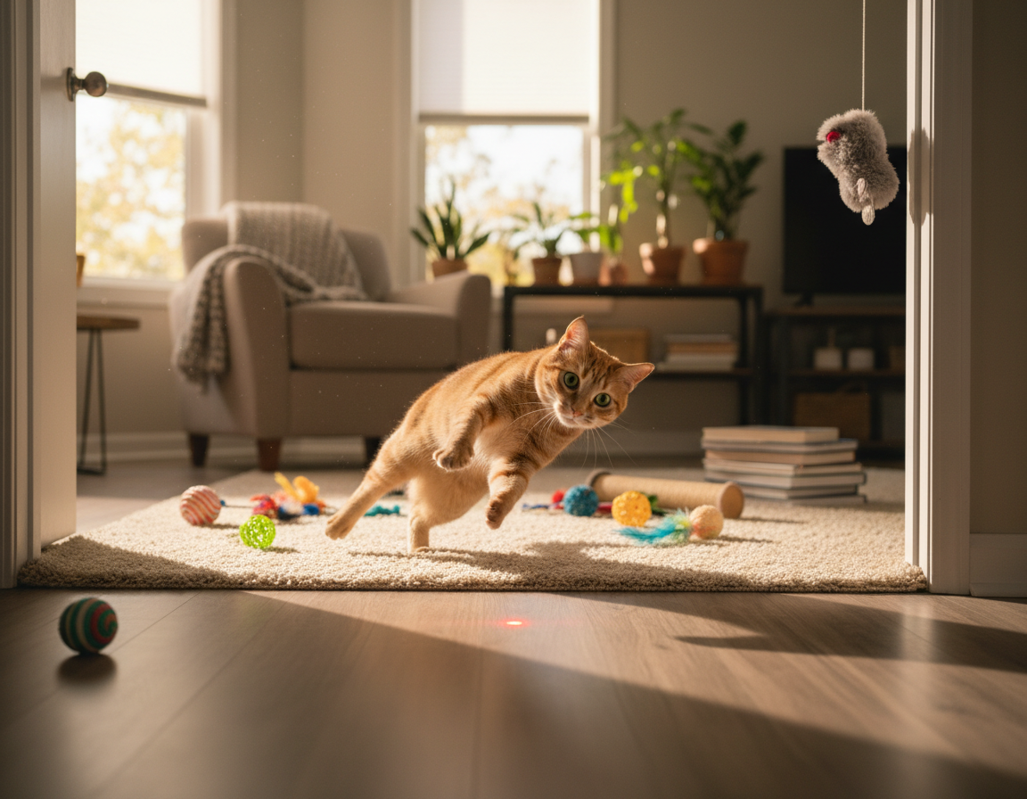 laserski gibalni trening za mačke