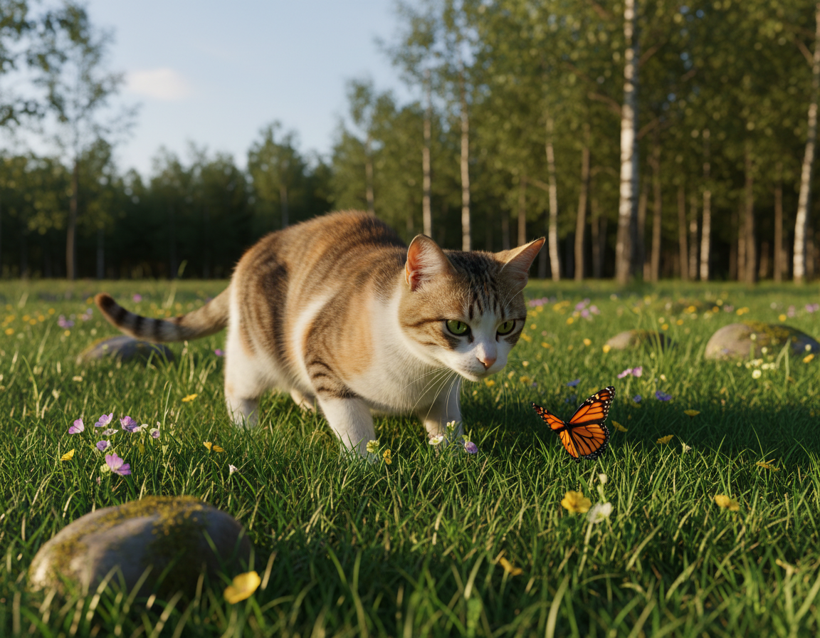 lovski nagon mačke na prostem
