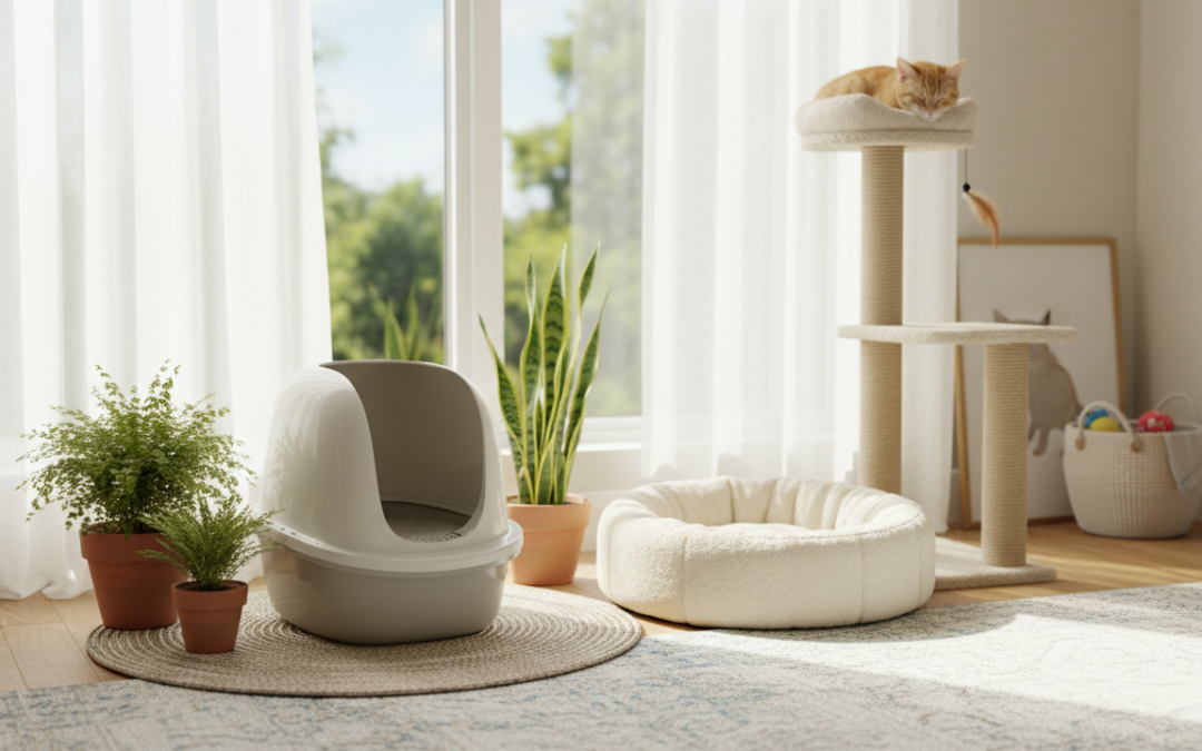 Optimalna lokacija mačjega stranišča – Vse, kar moraš vedeti o tem!