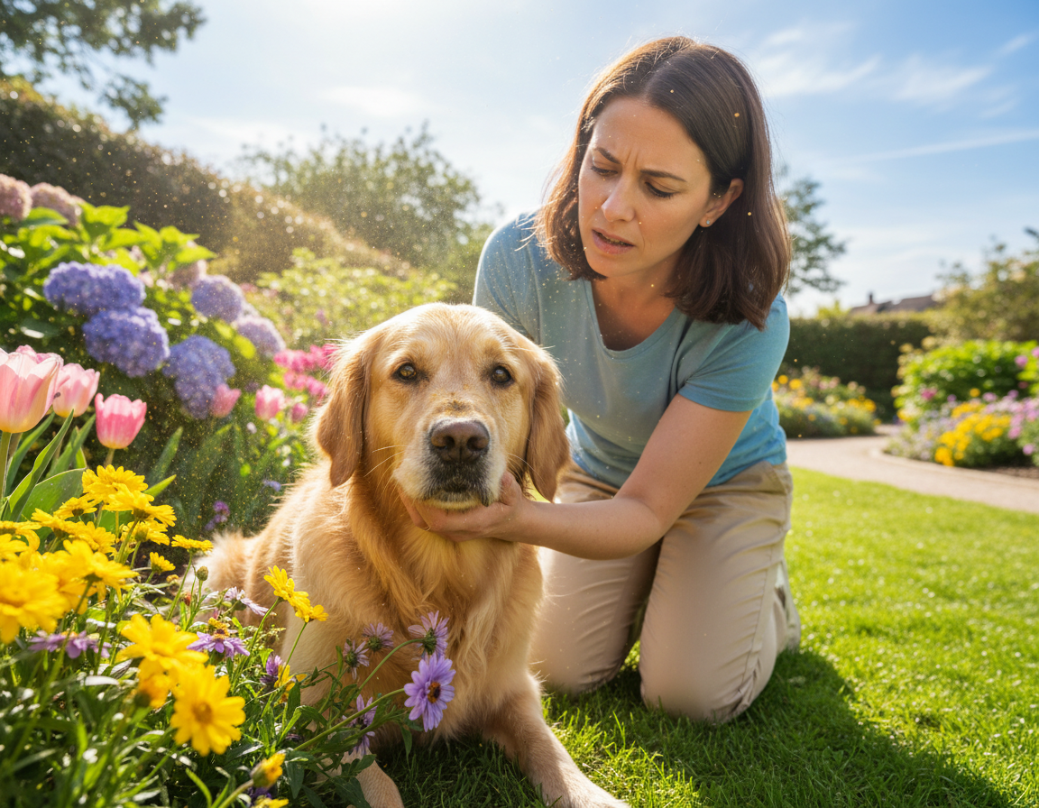 pes-pomlad-alergija-na-cvetni-prah pes pomlad alergija na cvetni prah