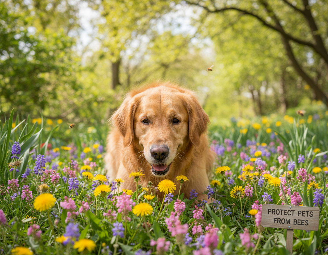 pes-pomlad-preprecevanje-pika-cebele pes pomlad preprečevanje pika čebele